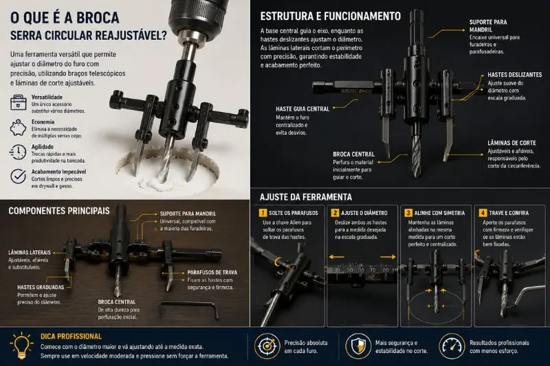 O Que é a Broca Serra Circular Reajustável